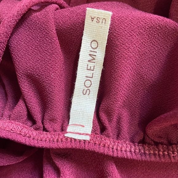 Solemio Fit and Flare Skater Wine Mini Dress S - Picture 3 of 5